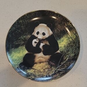 Vintage Momma Panda & Baby Endangered Species Decorative Plate Will Nelson 1988